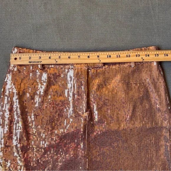 🆕 BB Dakota Rose Gold Sequin Mini Skirt - Picture 12 of 13